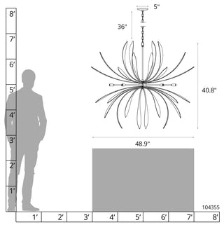 Dahlia Large Chandelier, Soft Gold Finish