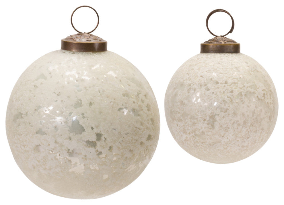 Frosted Glass Ball Ornament, 4-Piece Set