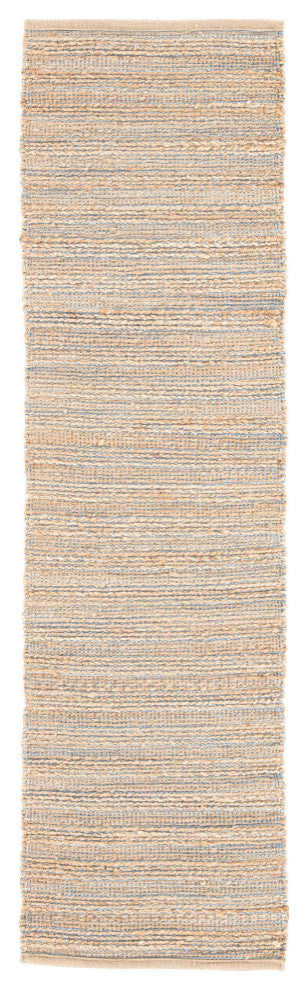 Jaipur Living Canterbury Natural Solid Beige/Blue Area Rug, 2'6"x9'