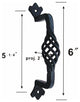 Door Pull Wrought Iron Birdcage 5 1/4" L x 1 3/4" Proj. Pack of 4