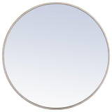 Elegant Decor Eternity 28" Round Metal Frame Mirror in Silver