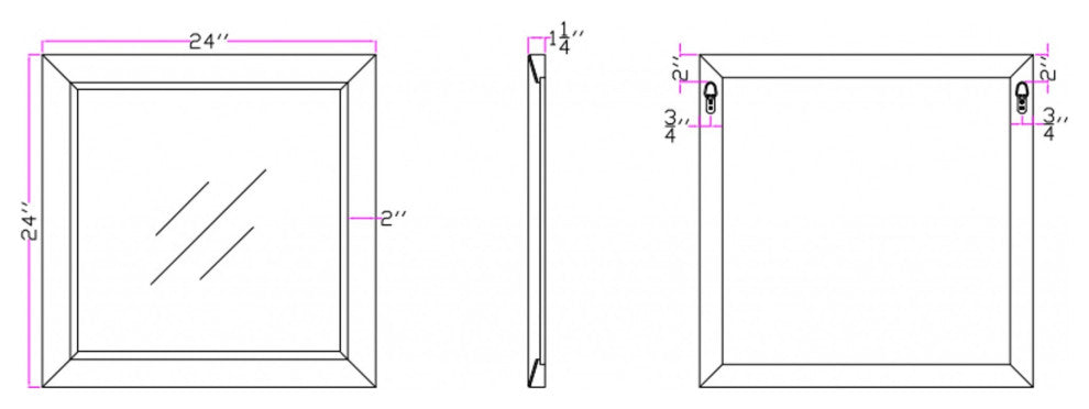 Grey Square Glass Mirror