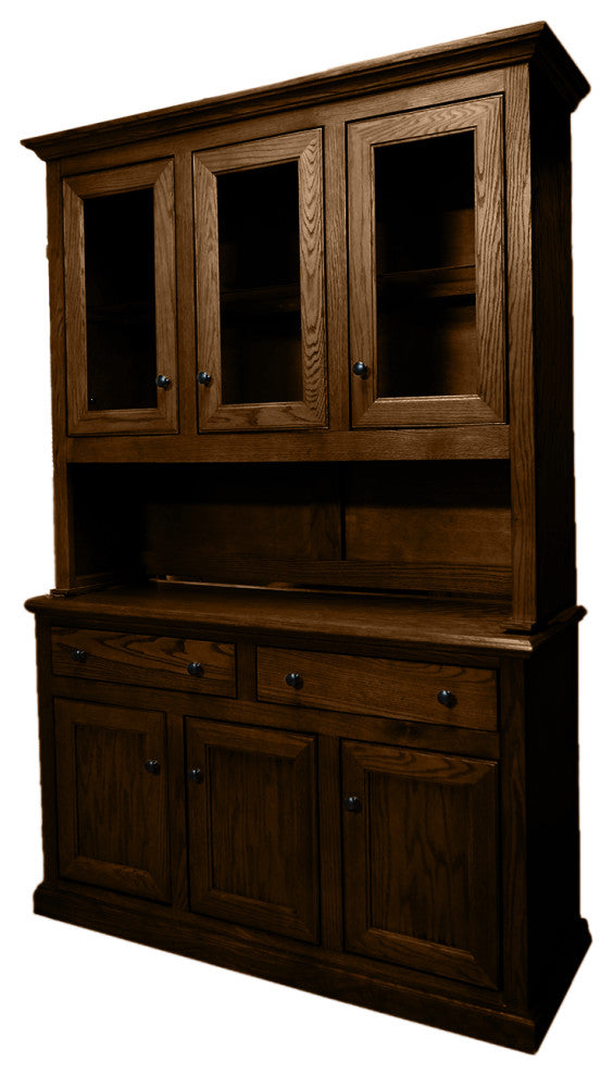 Eagle Furniture, 54" Classic Oak Dining Buffet and Hutch, Dark Oak