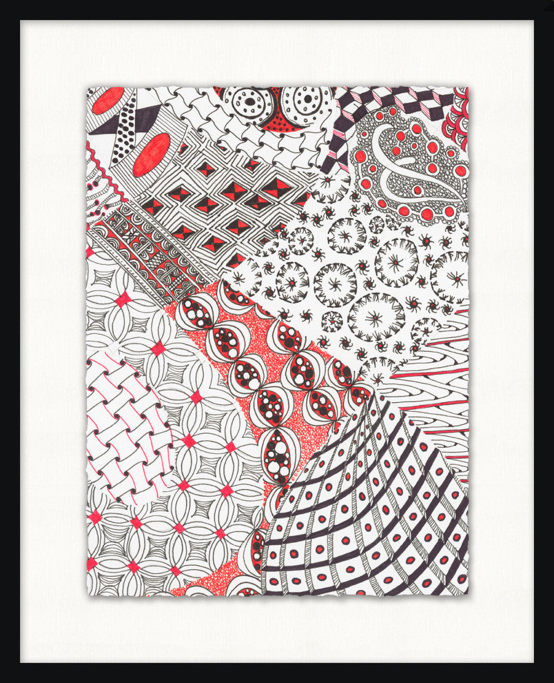 Black And White And Red All Over 1, Giclee Reproduction Artwork