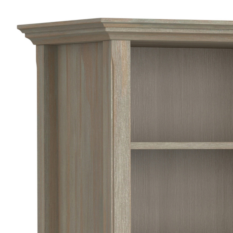 Amherst Solid Wood Multi Cube Bookcase And Storage Unit, Distressed Grey