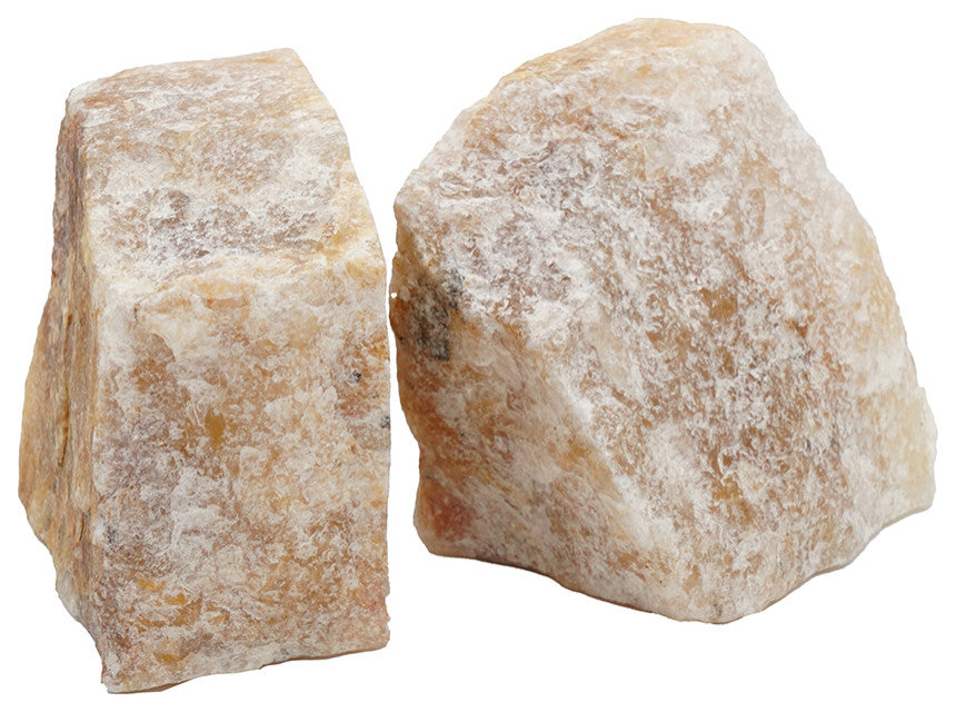 Benzara BM285586 4" Quartz Geode Bookend Naturally Textured Shape, Brown/Beige