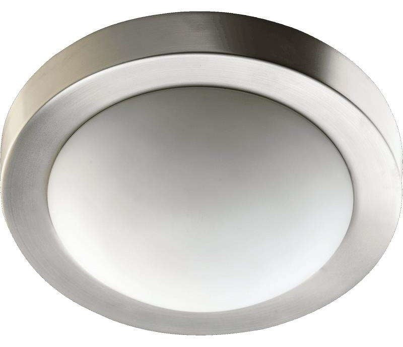 13" Contempo Ceiling Flush Mount, Satin Nickel