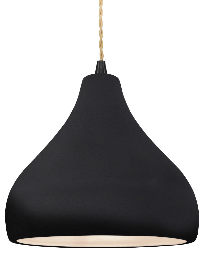 Radiance Medium Droplet 1-Pendant, Gloss Black/Matte White/Matte Black, Bulb