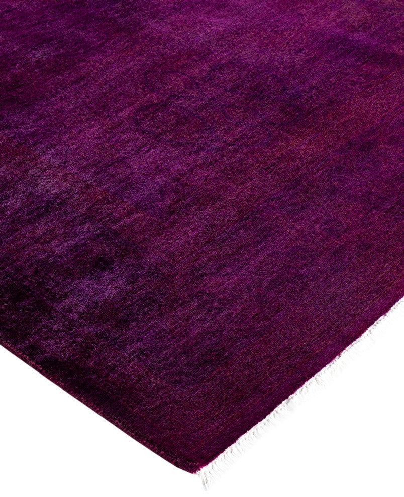 Overdyed One-of-a-Kind Hand-Knotted Area Rug Purple, 5' 0" x 5' 1"
