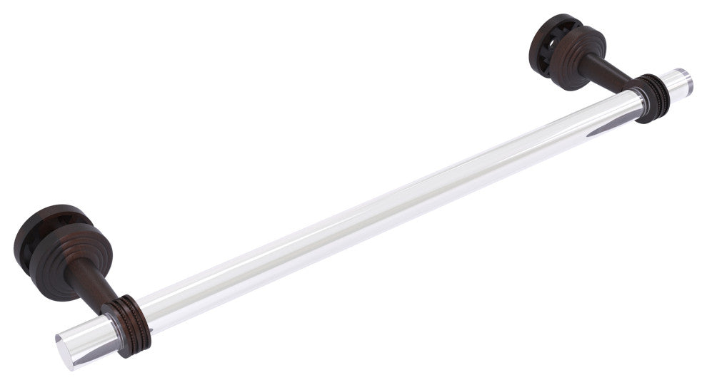 Pacific Beach 18" Shower Door Towel Bar with Dotted Accents, Venetian Bronze