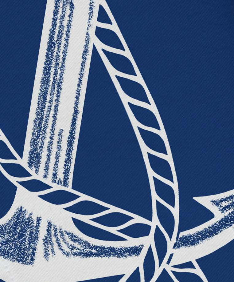 Anchored, Geometric Print Napkin, Blue, Set of 4