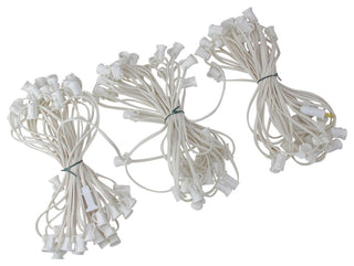 100' Commercial C7 Christmas Light Socket Set 12" Spacing 18 Gauge White Wire