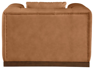 Mallina Upholstered Chair, Cognac, Vegan Leather