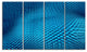 Wavy Blue Prickly Design, Abstract Canvas Art Print, 48"x28", 4 Panels