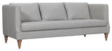 Vincenza 85" Dark Brown Leather Sofa, Dove Gray