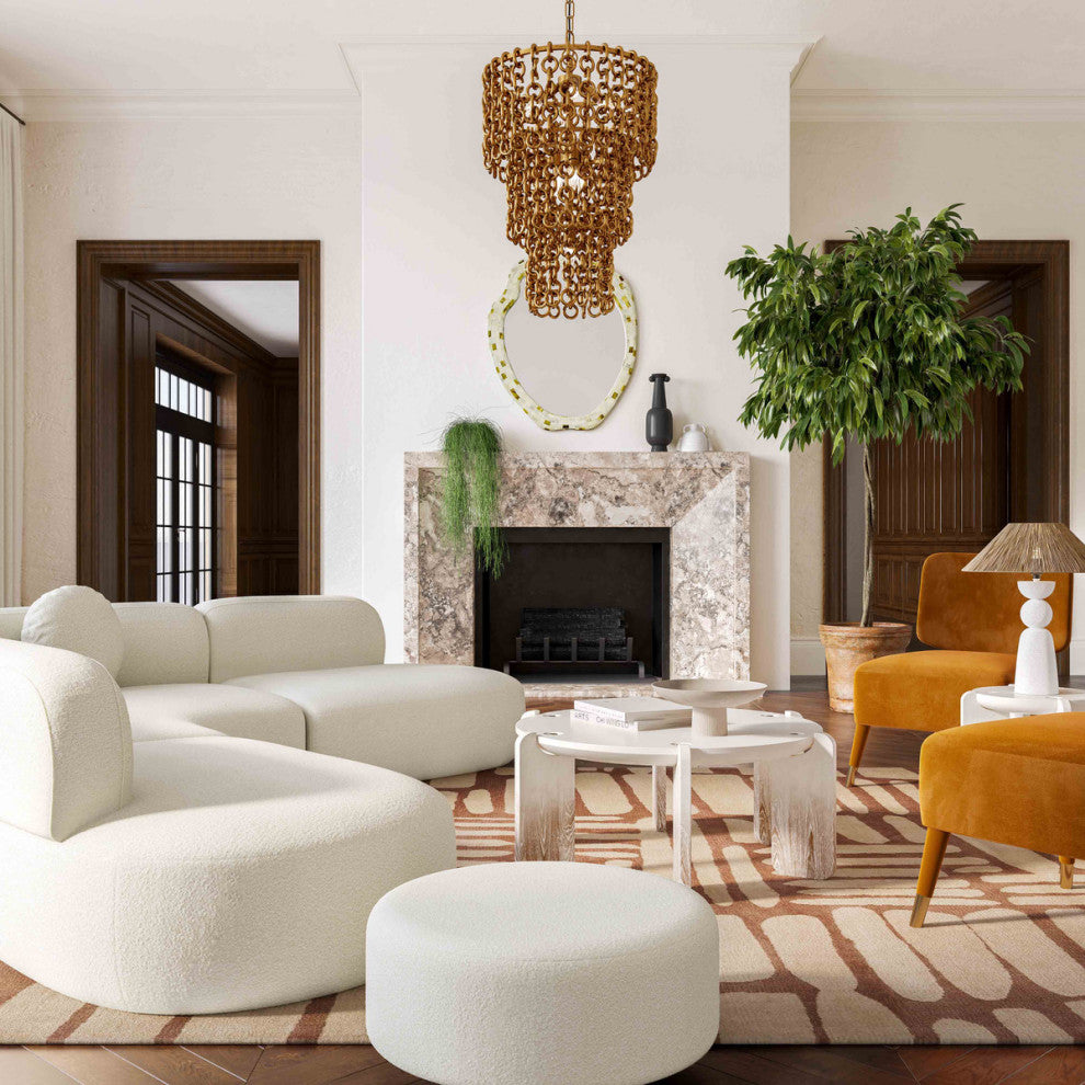 Broohah Cream Boucle Sectional Sofa