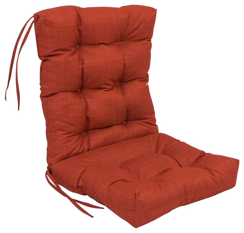 18"X38" Spun Polyester Solid Outdoor Tufted Chair Cushion, Cinnamon