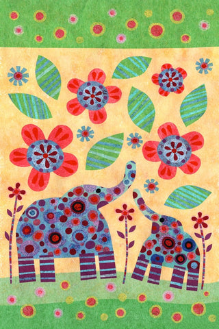 "Elephant Pair" Painting Print on Wrapped Canvas, 40"x60"