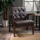 GDF Studio Callisto Mid Century Modern Fabric Club Chair, Brown