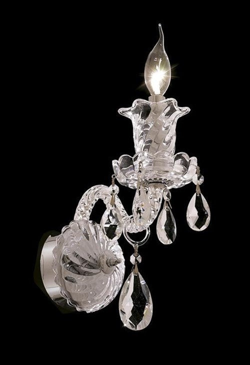 Elegant Elizabeth Wall Sconce, Chrome Finish With Royal Cut Crystal