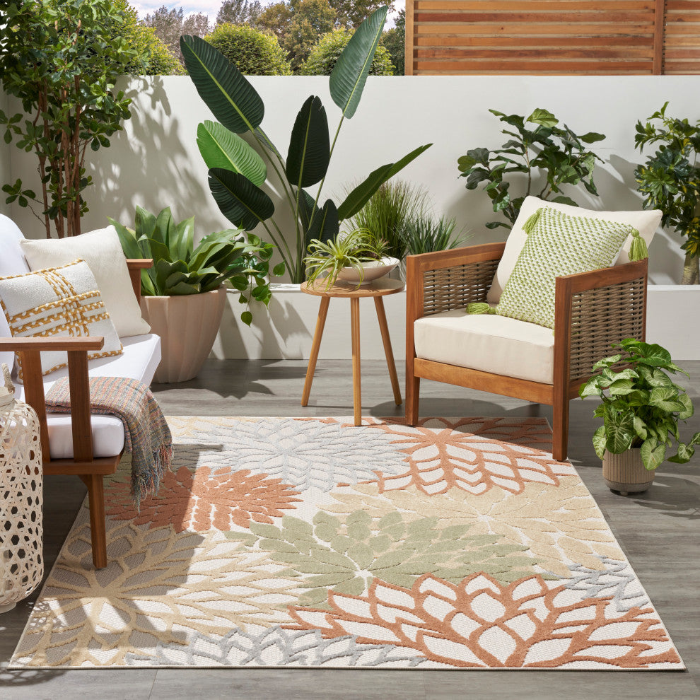 Nourison Aloha 6' x 9' Ivory Multicolor Outdoor Area Rug