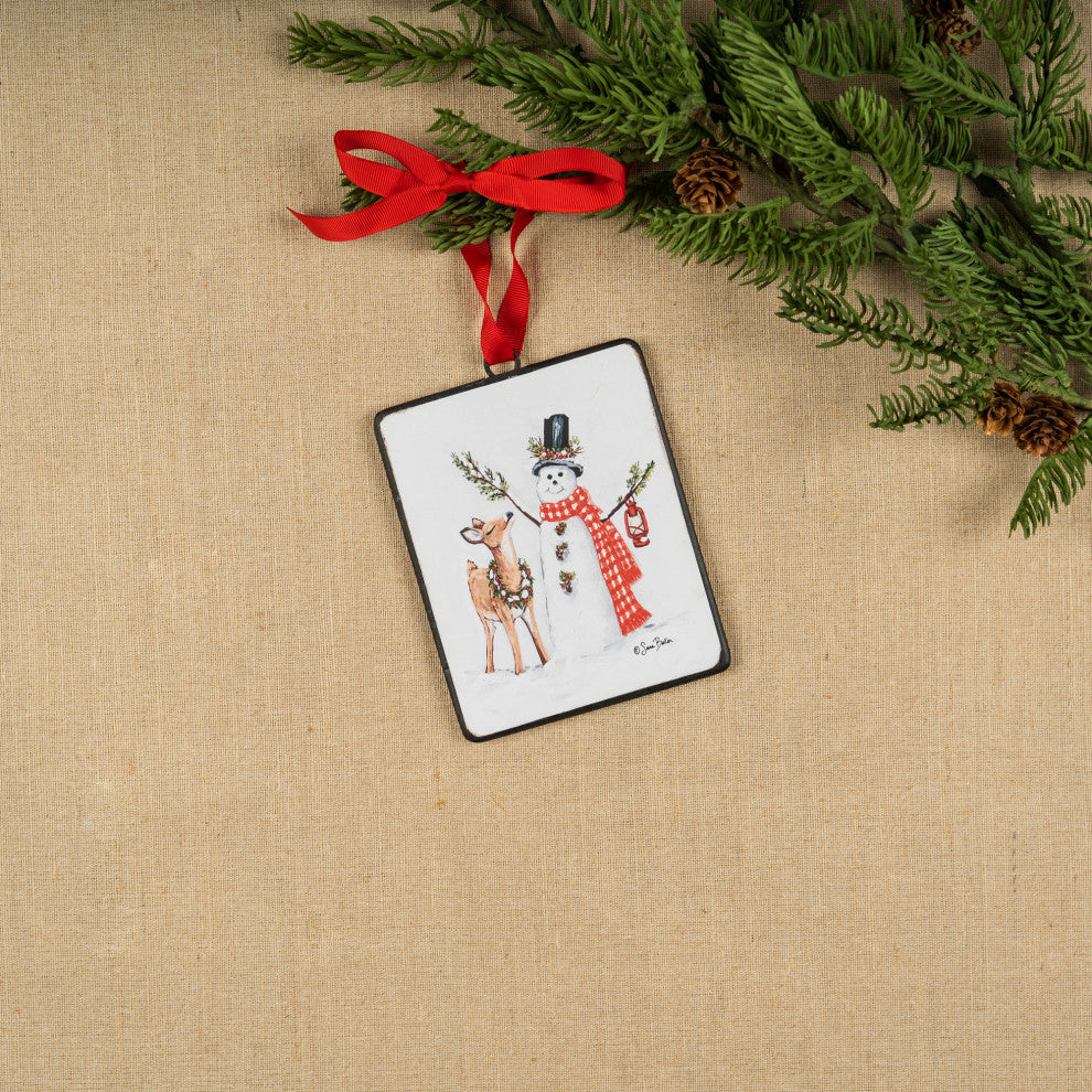 Snowman and Deer Ornament, Set of 12