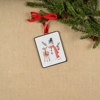 Snowman and Deer Ornament, Set of 12