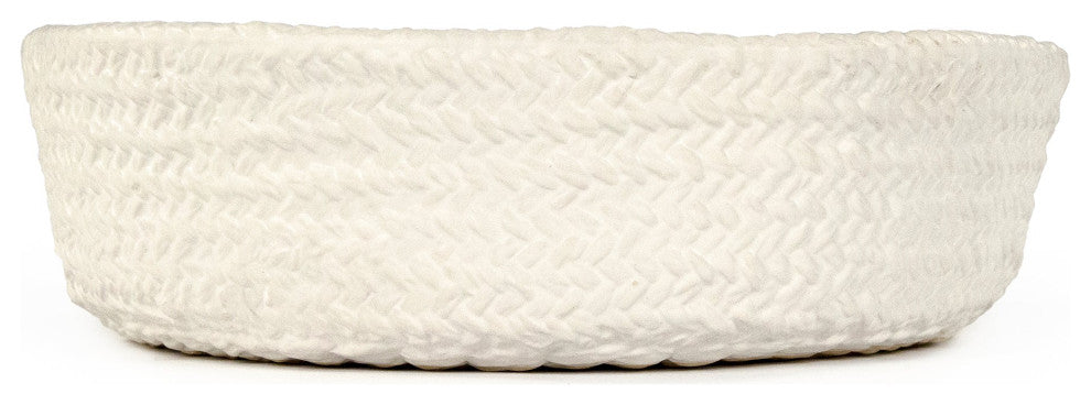 White Cross Weave Deep Dish Large