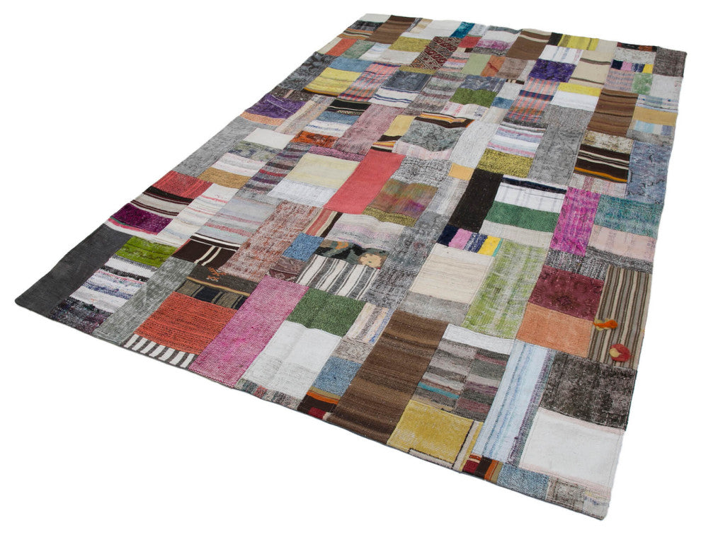 Rug N Carpet - Handmade Oriental 6' 7'' x 9' 10'' Rustic Patchwork Kilim Rug
