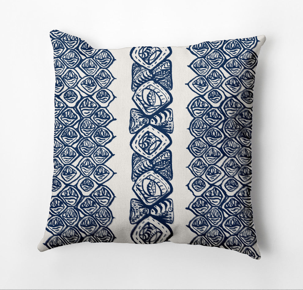 Central Comb Pillow, Blue, 26"x26"