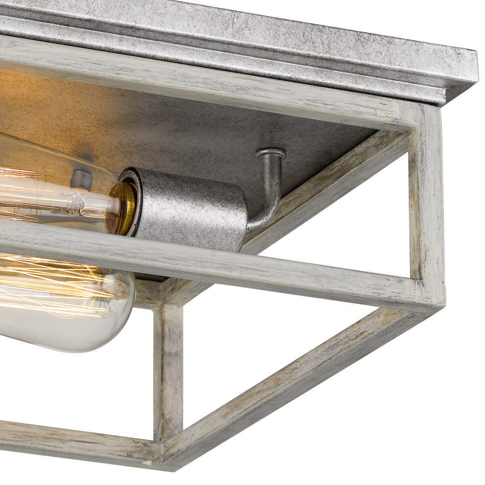 Weston  2-Light Galvanized Ocala Oak Flush Mount 12.63"x12.63"x4.75"