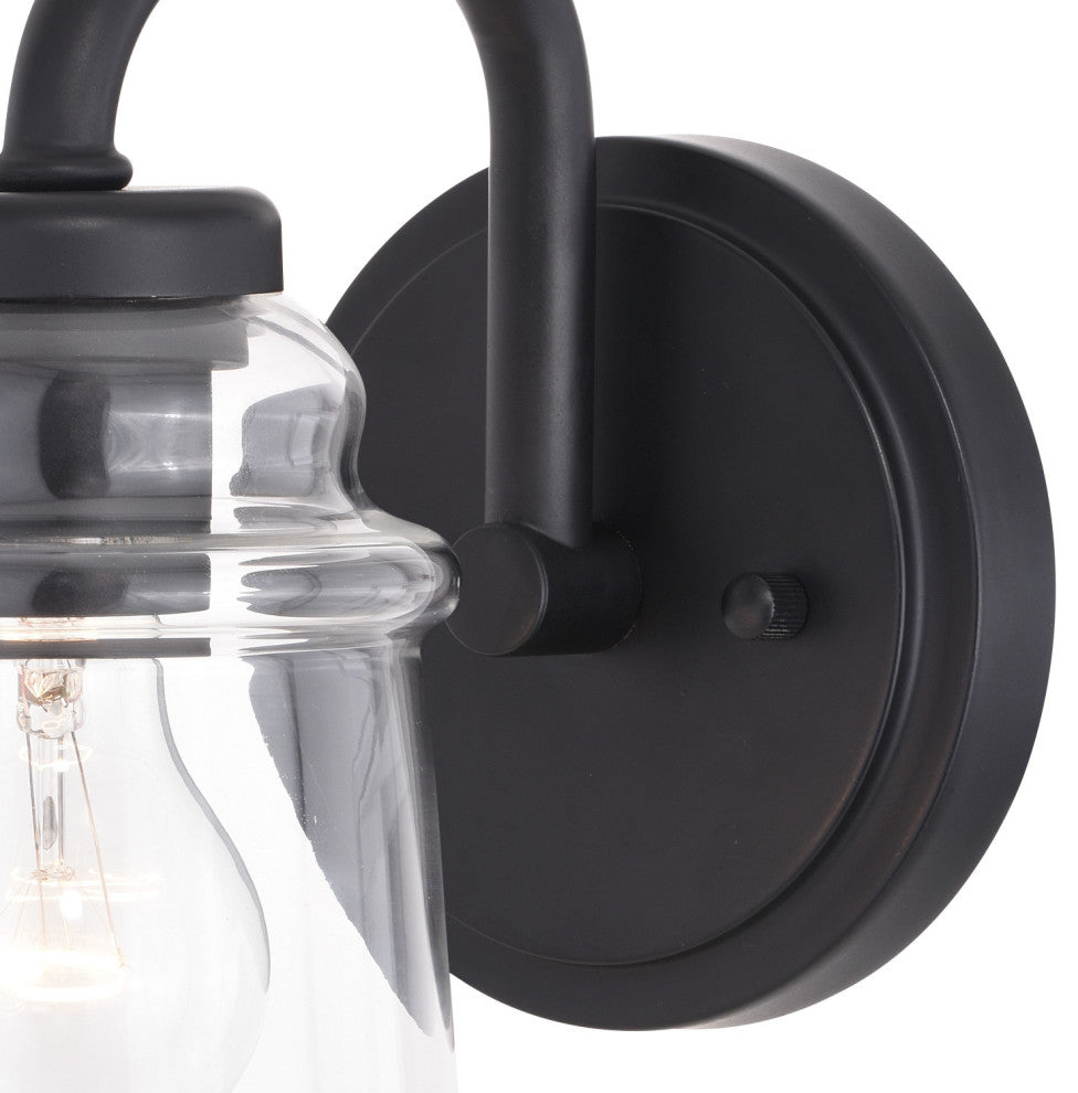 Toledo 1 Light Vanity Matte Black