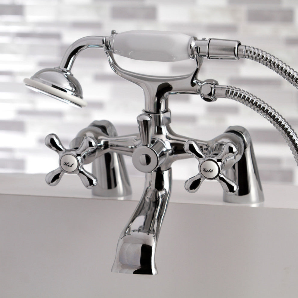 Kingston Brass Clawfoot Tub Faucet With Hand Shower, Polished Chrome