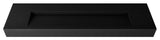 CastelloUSA Pyramid Solid Surface Wall Mounted Ramp Basin Sink, Black, 72", No Faucet Hole