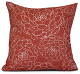 16x16", Olena, Floral Print Pillow, Orange