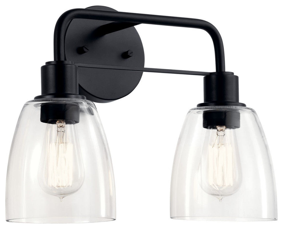 Kichler Meller 2-LT Bath Vanity Light 55101BK - Black