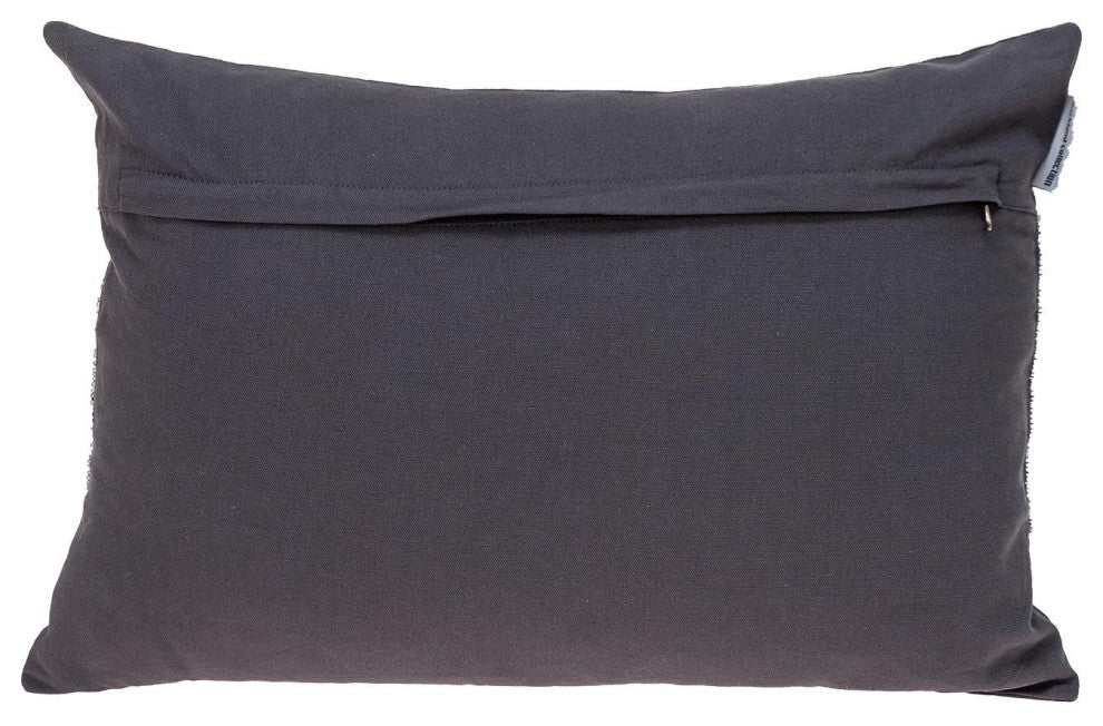 Glam Gray With Silver Sequins Lumbar Throw Pillow