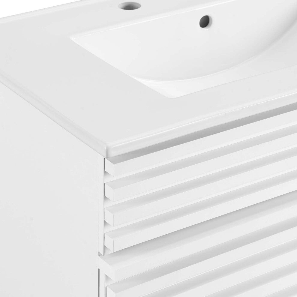 Render 30" Bathroom Vanity Cabinet, White White