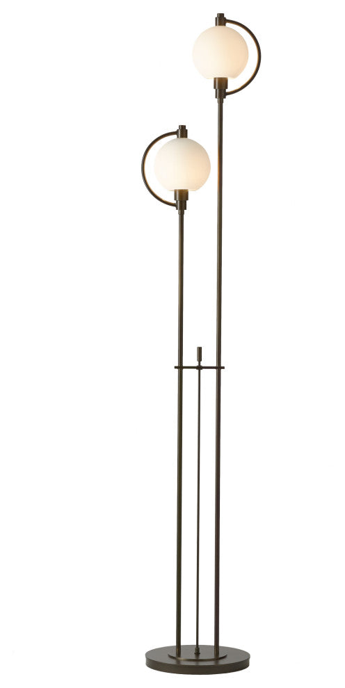 Pluto Floor Lamp, Bronze Finish, Opal Glass