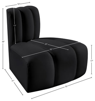 Arc Upholstered Modular Component, Black, 1-Piece: Reverse Corner, Vegan Leather
