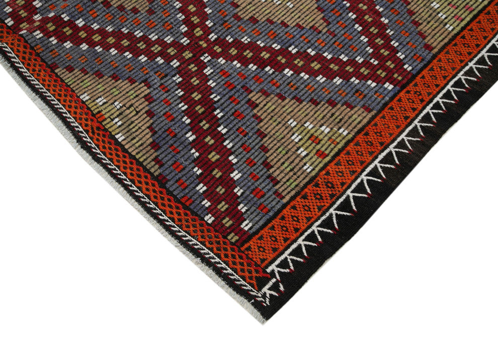 Rug N Carpet - Handmade Oriental 6' 7'' x 11' 9'' Rustic Wool Kilim Rug