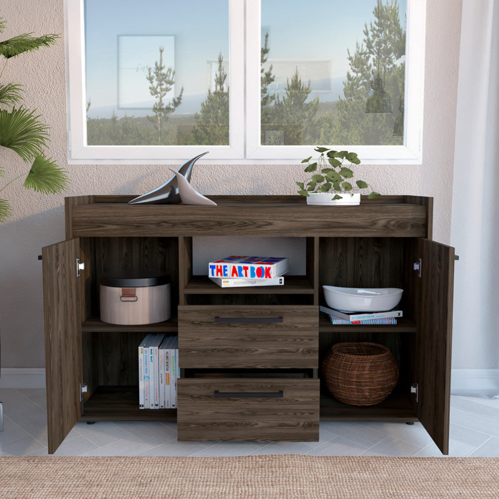 Sideboard Perssiu, Living Room, Dark Walnut
