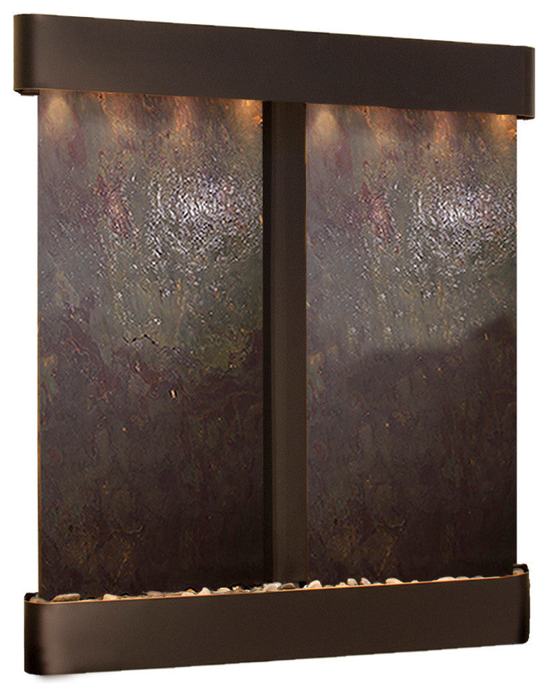 Cottonwood Falls Water Fountain, Multi-Color, Blackened Copper, Round