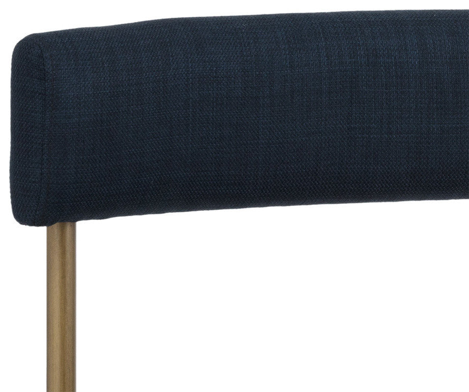 Seneca Dining Chair, Antique Brass, Arena Navy, Set of 2