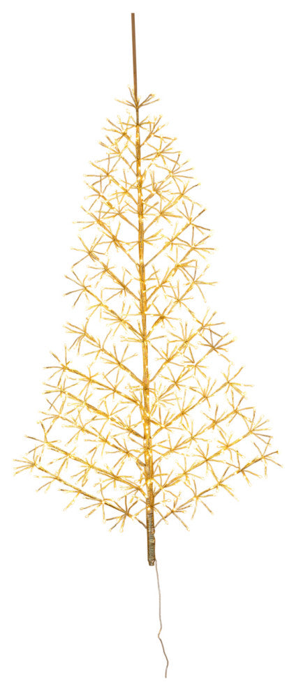5' Gold Wall Mount LED Tree