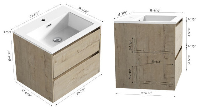 The Marlow Single Bathroom Floating Vanity, Liv, 24"