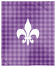 Fleur De Lis Purple Buffalo Check 50x60 Sherpa Fleece Blanket