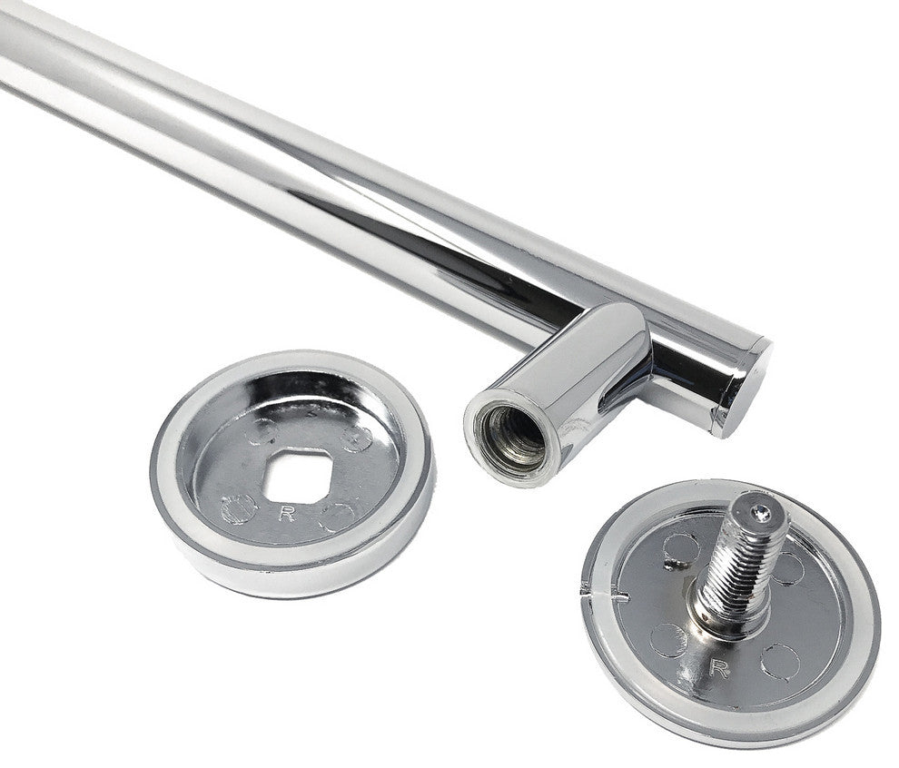 Manor 24" Glass Mounted Towel Bar, Polished Chrome