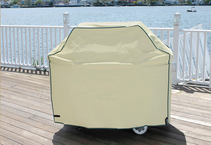 Durable Outdoor Patio Full Vinyl Premium Gas Grill Cover, Khaki