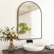 Easly Aluminum Alloy Framed Arched Wall Mirror, Black, 26x38